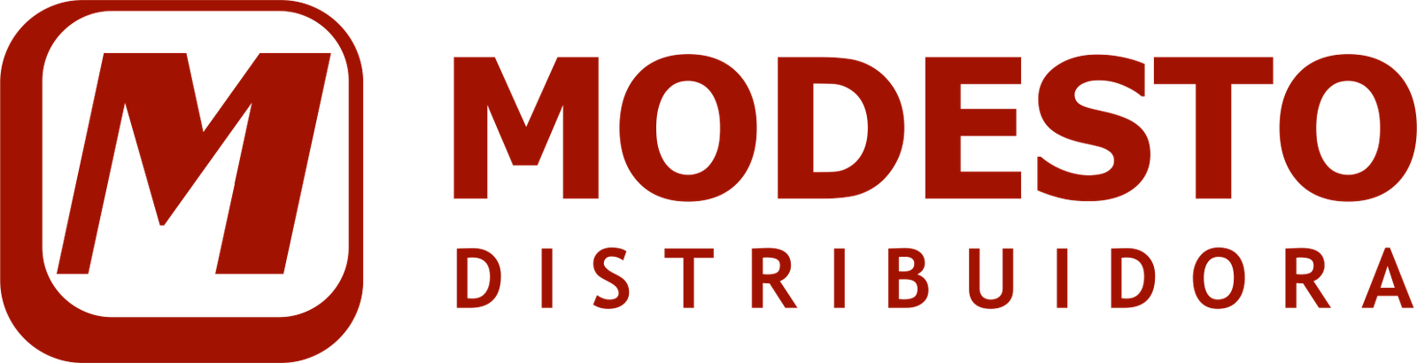 Logotipo Oficial - Modesto Distribuidora - Horizontal Vermelho